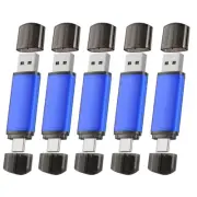 Blue USB 2.0 64GB 128GB Lot 1/ 2/ 5 PACK Dual Flash Drives For Type-C Phone PC