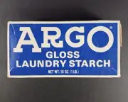 ARGO Powdered Gloss Vintage Laundry Starch 16 oz Blue UNOPENED