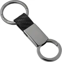 在飛比找momo購物網優惠-【PHILIPPI】Carreau真皮鑰匙圈 黑(吊飾 鎖匙