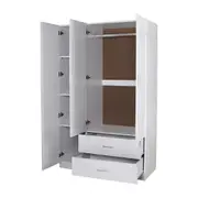 Redfern 3 Door Wardrobe with 2 Drawers Modern Storage Solution White