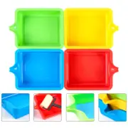 4 Pcs Refillable Pointy Tip Painting Plate Tray Student Child