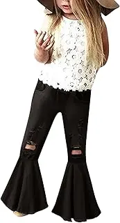 [Generic] Girl's Flare Trousers Fashion Leisure Style Trendy Breathable Loose Elasticity Comfy Fashion Toddler Trousers