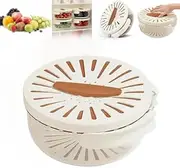 3 in 1 Kitchen Colanders Bowl,2 in 1 Kitchen Colander Rotating Washing Basket with Handle,Fruit and Vegetable Wash,Practical Kitchen Colander Bowl with Foldable Handle (A)
