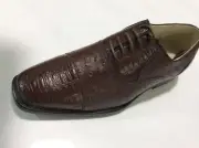 Mens Dress Shoes Bolano BORDEAUX,croc,ostrich print man made Lace Up,NEW