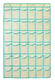 Hanging Closet Underwear Sock Jewelry Storage Over The Door Classroom BEIGE