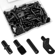 104Pcs Shelf Pins Pegs Kit,4 Styles Support Pegs,Bookshelf black