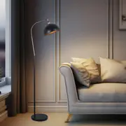 Amelia Timeless Iron Floor Lamp - Antique Brass, Black, White, 1500mm High, PL0124
