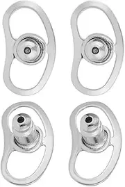 [LEEQ] Earring Lifter, with Buttonhole Earring Clasps for Hanging Ears, Flat Earring Clasps, Locking Earring Support Closure for Large Stud Earrings, Heavy Earrings, Silver, Pack of 4