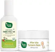 Mother Sparsh After Bite Turmeric Balm for Mosquito Bites, 25 gm and Natural Mosquito Fabric Roll On for Babies, 12 ml