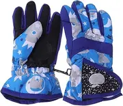 [HONMEET] Gloves for Working Out Cycling Gloves Bike Gloves for Kids Hiking Gloves Children Ski Gloves Sports Mitt for Children Blue Ski Gloves for Children Sports Gloves On Foot Travel
