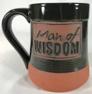 ABBEY GIFT Man of Wisdom Scripture Mug 20 oz Imprinted Redware 3D Psalm 25:4 NWT