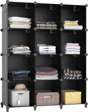 Closet Organizer Storage 12Cube Portable Closet Storage Shelves Clothing Storage