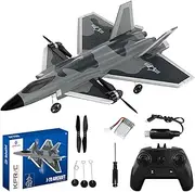 QI XING Remote Control Airplane,2.4GHz6-Axis Gyro Stabilizer and One-Button Aerobatics, Easy to Control for Beginners, with 2 Batteries, Easy RC Fighter Fly for Adults and Kids