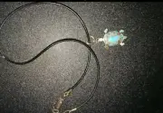 Sea Turtle Necklace (Turquoise) and Pottery (hand made jewelry dish) Sea Turtles
