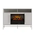 SCOTT LIVING Fireplace TV Stand Programmable Thermostat Remote Control White