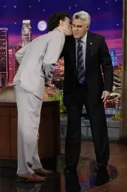 Actor Sacha Baron Cohen as Borat greets host Jay Leno on October 9- Old Photo 1