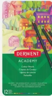 12 Pack Derwent Academy Colour Pencil Break Resistant 2301937