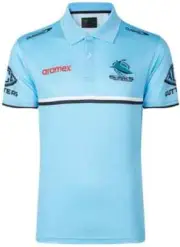 Cronulla Sharks 2023 NRL Mens Sky Players Polo Shirt Sizes S-7XL BNWT