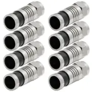 8 Pcs F Type Compression Connector RG59 Coax Coaxial Cable Adapter CCTV Camera
