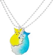 [ZMANYIJEW] Hugging Fox and Wolf Pendant Necklace Matching Friendship Necklace Inspired Couple Necklace BFF Long-Range Matching Friendship Necklace