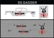 Hot Wheels(1/64),55 Gasser "Michael Jacks" Waterslide,Printed White First,Decals