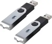 Mellisso 2X 1GB Black USB 2.0 Flash Memory Stick Jump Drive Fold Pen 2.17 inch X 0.71 inch X 0.24 inch