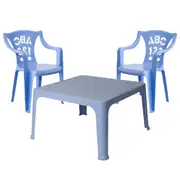3pc Tuff Play Alphabet Stackable Chairs & Tuff Table Kids Set 2-6y - Purple