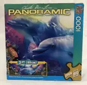 Believe The Dream MasterPieces 1000 Piece Panoramic Jigsaw Puzzle Dolphins NEW