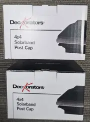 2 Pack Of Deckorators 4 in. x 4 in. Black Aluminum Solar Band Post Cap
