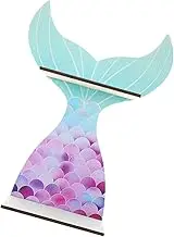 Cabilock Mermaid Wall Shelf Wood Floating Shelves Nautical Decor for Boys and Girls Room Home Office and Nursery