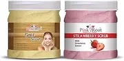 Pink Root Gold Scrub 500gm with Strawberry Scrub 500gm