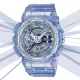 【CASIO 卡西歐】G-SHOCK WOMEN 科幻虛擬世界 半透明Y型構造雙顯錶-藍(GMA-S110VW-6A 防水200米)