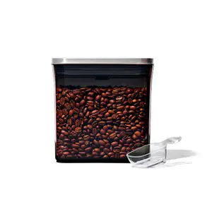 美國OXO POP 不鏽鋼咖啡豆保鮮盒(含配件)-1.6L