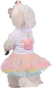 Happyyami Colorful Cake Skirt for Pets Lightweight Dog Dress for Spring and Summer Outdoor Activities Comfortable and Stretchy Pet Clothing