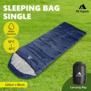Mt Aspire Sleeping Bag Single Camping Hiking Winter Thermal -10°C Navy Blue
