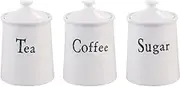 The House of Florence Vintage Home Style Canisters 3 Piece Set, White