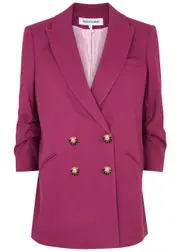 Veronica Beard Kiernan Dickey Linen-blend Blazer - Fuchsia - 10 (UK14 / L) 10 (UK14 / L)