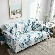 Sofa Covers Stretch Lounge Slipcover Protector Couch Cover 1/2/3/4 Seater (Green Leaf, 3 Seater)