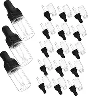 Ipetboom 20pcs Dropper Essential Oil Bottle Serum Bottle Oil Bottles Bottle Containers for Liquid Mini Bottle Serum Travel Container Empty Bottles for Oil Perfume Bottles Glass Transparent