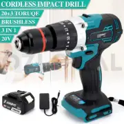 Cordless Drill Driver Impact Hammer Drill Power Tool w/Battery For Makita 18V