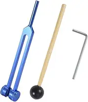 Hoement Relaxation Ear Tuning Fork Made of Aluminum Wood 128hz for Ear Cleaning Nerve Sensory Testing Mental Health