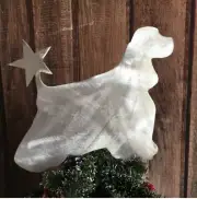 Cocker Spaniel, Dog Tree Topper, or Wreath Decor, Holiday Decoration, Aluminum