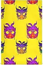 GAIREG Colorful Mardi Gras Mask Yellow Large Tea Towels, 28x18 Inches Absorbent Printed Hand Towels, Set of 4
