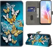 VODEFOX for Samsung Galaxy S10e Case,Galaxy S10e Case Wallet,Cute 3D Cartoon Flip Folio Leather Phone Cover with Card Holder Magnetic Closure for Samsung Galaxy S10e 5.8" - Green Butterfly