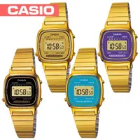 在飛比找momo購物網優惠-【CASIO 卡西歐】日系復古風-金色系電子女錶(LA670