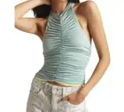 Anthropologie Pilcro Reversible Ruched Light Sky Blue Sleeveless Top Size XS NWT