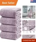 Super Soft Bath Towel Set of 4 - Bamboo Fabric, 160x88 CM, Lint-Free Luxury
