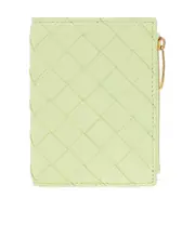 Intrecciato leather passport case One size Green