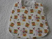 Vegemite White Baby Bib Cotton Front Towelling Back Handmade