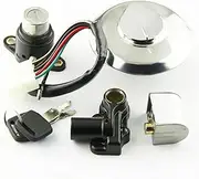 Ignition Switch for CBT125 CBT 125 Moto Snow Moped Seat Lock Key Set Parts Scooter Motorcycle Ignition Switch Fuel Tank Cap Motorcycle Ignition Switch Lock